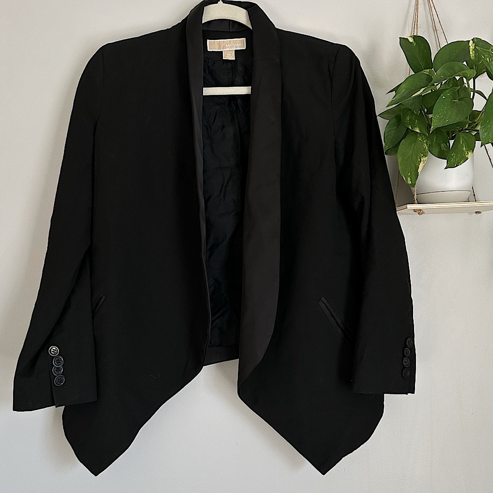 🩷MICHAEL KORS BLACK TUXEDO BLAZER WOMANS SIZE XS BUSINESS OFFICE LONG SLEEVE